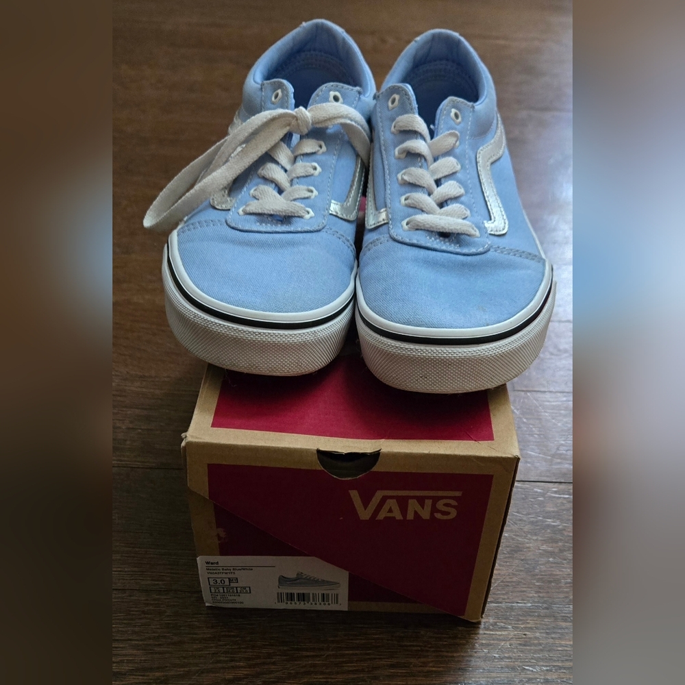 Light Blue Girls Vans Sneakers - Size 3Y